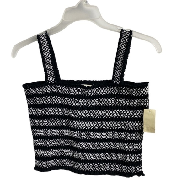 AEROPOSTALE Black & White Smocked & Yellow Knit Cropped Tank Tops Sz M & L\G - Picture 4 of 16